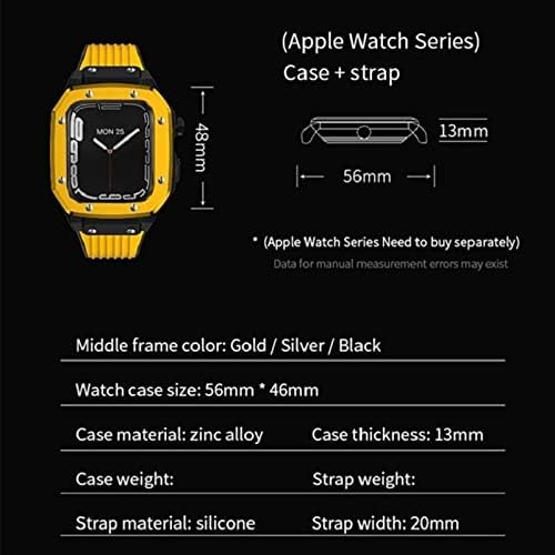 Eeomoik Modification Mod Kit pentru carcasă Apple Watch Band 44mm 45mm 42mm pentru IWatch Series 7 6 5 4 SE Silicon Watch Band