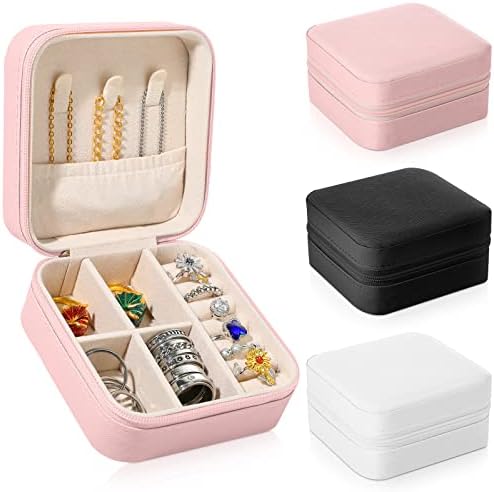 3 bucăți cu cutie de bijuterii mici organizator portabil mini bijuterii de călătorie organizator de bijuterii cutii de depozitare