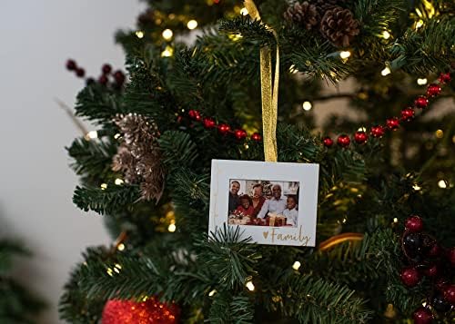 Elanze Design Family Gold Folil 4 x 3 Metal Mini Picture Frame Ornament de Crăciun