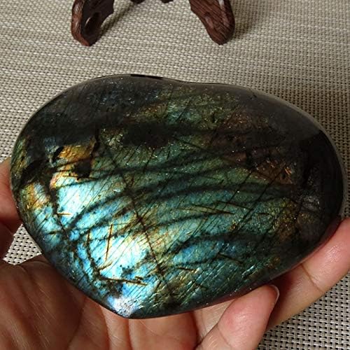 LGW cristal natural rare Blu-ray Labradorit inima Moonstone pietre naturale și minerale vindeca cuarț + lemn de bază