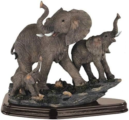 STEALSTREET SS-G-54070, Familia animalelor sălbatice Elefant Sculptură de statuie a figurinei, multicolor