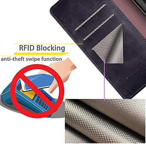 Suanpot pentru Samsung Galaxy S22 Ultra cu RFID Blocarea portofelului din piele Titular de card de credit, Flip Folio Book