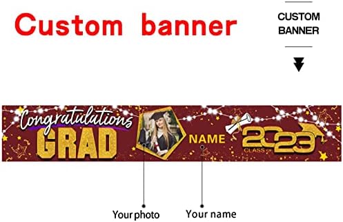 Fundal de absolvire personalizat Banner maro Felicitări mari baloane Grad consumabile pentru petreceri decorațiuni fundal fotografie