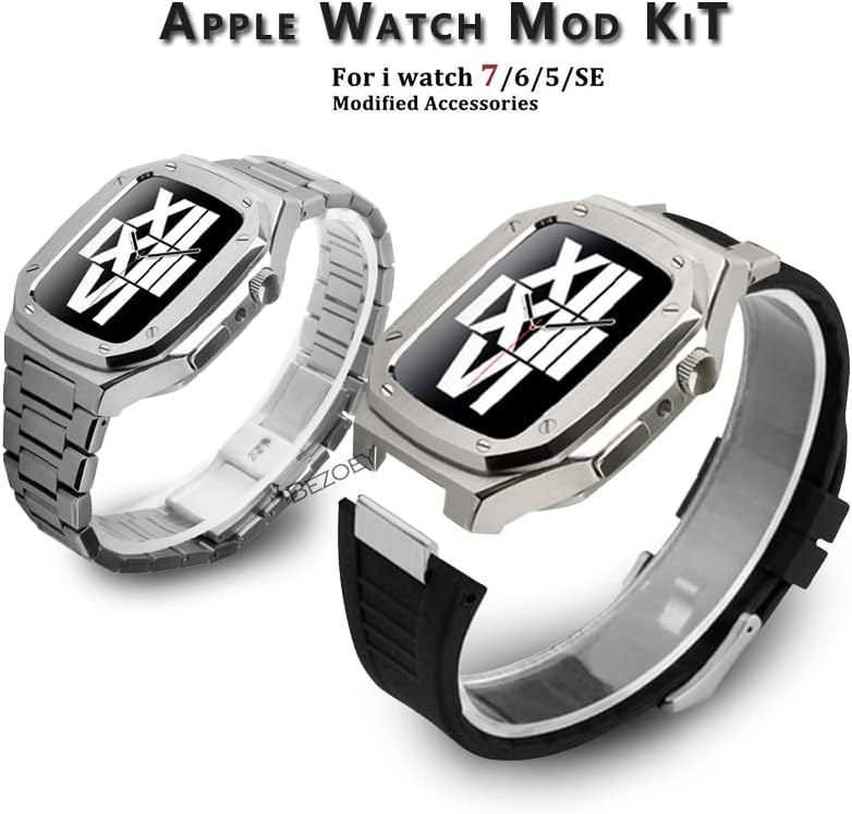 CNHKAU Ultimul oțel inoxidabil pentru Apple Watch Band 7 44mm 45mm Noble Metal pentru Iwatch Series 7 6 SE 5 41mm 40mm Kit