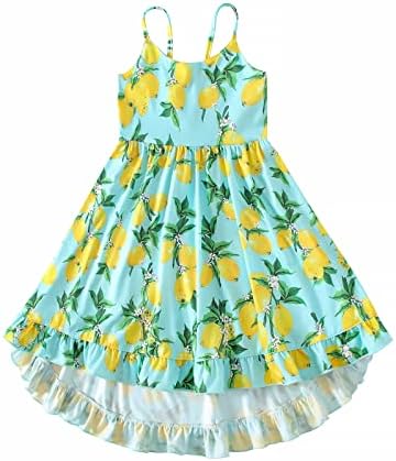Fete rochii casual copii mici rochie florală de vară lămâie halter sundress haine pentru fete pentru copii