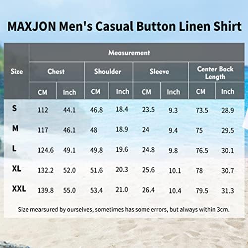 Maxjon pentru bărbați casual cămașă cu mânecă scurtă cămăși de lenjerie de bumbac pentru bărbați cămăși de plajă de vară