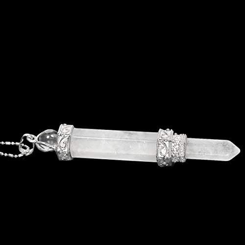 Nupuyai Crystal Point Stone Colier pentru unisex, vindecare cristale Divinarea pendulului Reiki Chakra