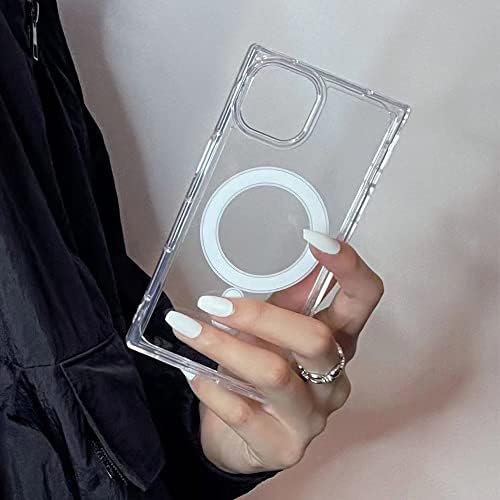 Carcasă din pătratul magnetic Anhong compatibil cu iPhone 13 Pro Max 6.7 inch 2021, 【Cristal Clear】 Case rezistente la șocuri