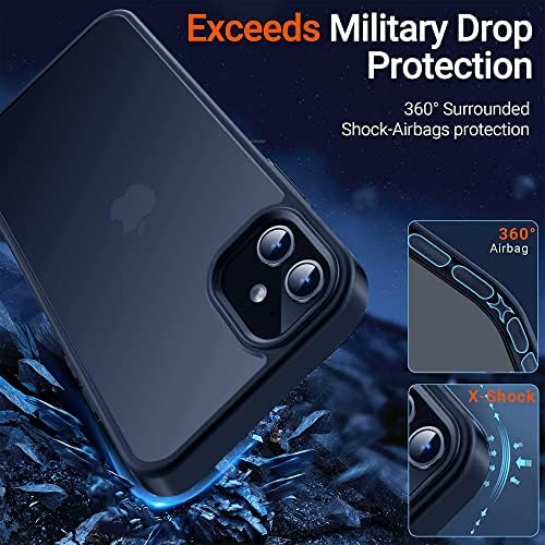Yriklso pentru carcasă de telefon iPhone 11, carcasă iPhone 11 pentru șoc, protecție de picături de grad militar, carcasă translucidă