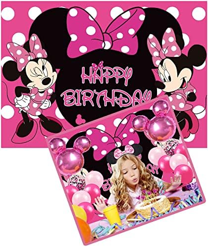 Desen animat mouse Baby Shower fundal prințesă petrecere fotografie Consumabile fundal 1 2 3 Ziua de naștere fundal fete roz