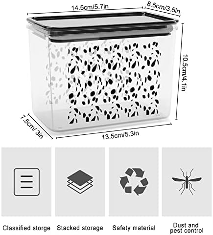 Cutie de depozitare cu imprimare dalmată recipient din plastic organizator de alimente canistre cu capac pentru Bucătărie