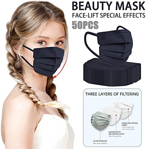JMETRIE 50pc mască de față de unică folosință pentru Adulți, Protecție în aer liber husă de față respirabilă mască confortabilă