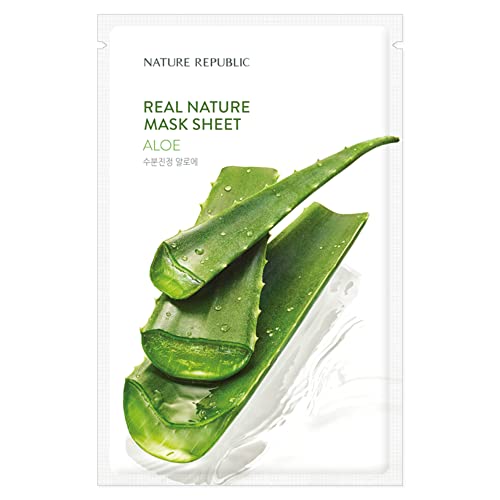 Foaie de mască de față hidratantă calmantă - Nature Republic real Nature extract de Aloe foaie de celuloză derivată naturală