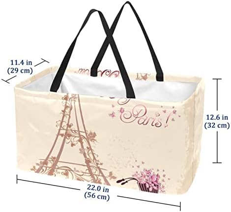 Turnul Eiffel reutilizabil geantă de magazin alimentar reutilizabil Utilitate pliabilă pentru coș coș de spălat supradimensionat