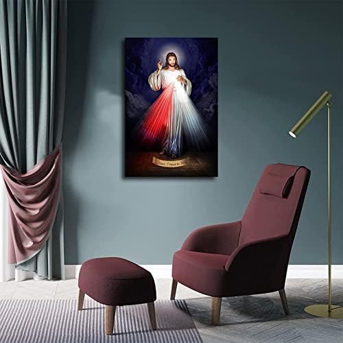 Divin Mercy Canvas picting Art Poster - Imaginea lui Iisus Hristos Picture HD Imprimare Poster Retro pictat Modern pentru casă