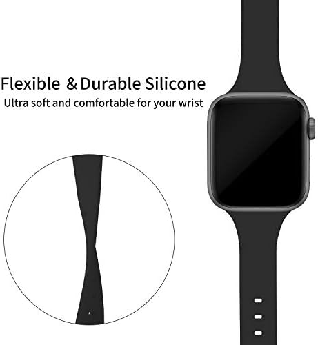 Benzi Acrbiutu compatibile cu Apple Watch 38mm 40mm 42mm 44mm, subțire subțire subțire subțire Submit Silicon Silicon Accesoriu