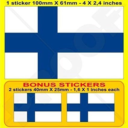 Finlanda Finlandeză National Flag Suomi 4 Autocolant de bara de vinil, bonus Decal X1 +2