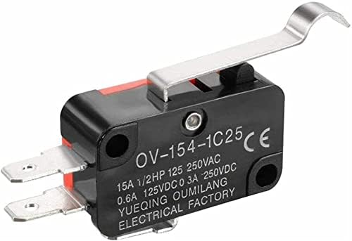 Limitator 10buc V-154-1C25 mâner lung Roller Snap acțiune buton SPDT momentan On-Off Micro Limit Switch 15a 250V roșu / negru