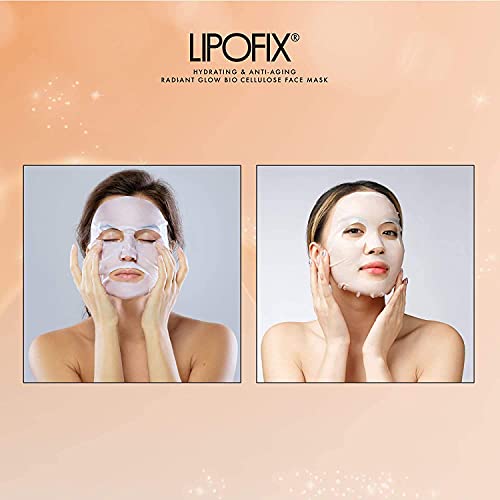 LIPOFIX Anti Aging Lifting hidratant facial Bio celuloză mască de față pentru reducerea liniilor Fine și strălucirea pielii.