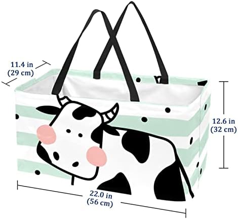 Coș de cumpărături reutilizabile Cow Portabil Portabil Picnic Picnic Genti alimentare pentru coș de spălătorie pentru cumpărături