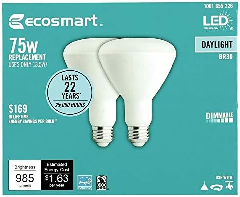 EcoSmart 75-Watt echivalent BR30 Dimmable LED bec lumina zilei