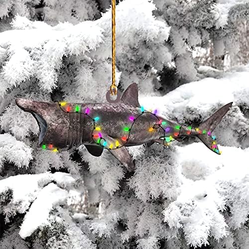 Ornamente de brad de Crăciun 2021, HG, Ornament de Crăciun 2021, ornament de Crăciun al rechinului, cadouri de rechin pentru