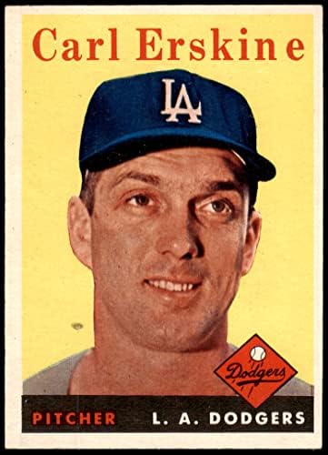 1958 Topps 258 Carl Erskine Los Angeles Dodgers Ex/Mt Dodgers