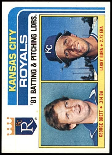 1982 Topps 96 Royals Leaders George Brett/Larry Gura Kansas City Royals NM/Mt Royals