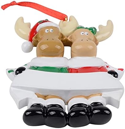 Ornament de cuplu personalizat - Ornament de Crăciun al cuplului Moose - Cuplu Ornament de Crăciun - Ornament de Crăciun al