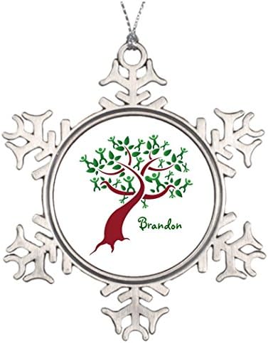 Arbori de ramură de arbore arbore genealogic clasic de Crăciun ornamente de fulgi de zăpadă Brandon