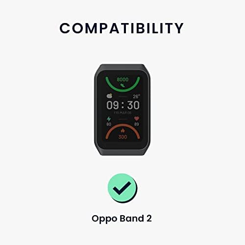 Benzi de ceasuri KWMobile Compatibile cu Oppo Band 2 - Cureluri Set de 2 Band de Silicon de Înlocuire - Verde Negru/Dark