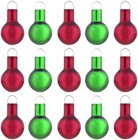 Hallmark Keepsake Ornamente de Crăciun 2020, mini bile de sticlă roșie și verde, set de 15, mini bile festive de sticlă