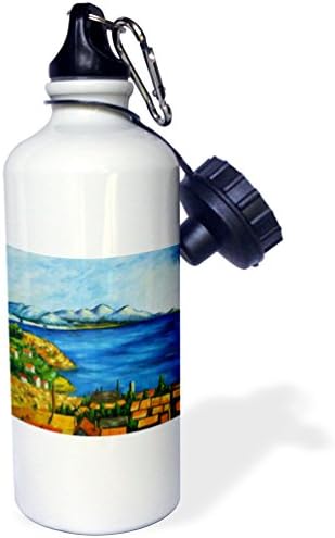 3Drose Imagine a lui Cezanne Picting the Golf of Marsilia Sports Water Bottle, 21 oz, Alb