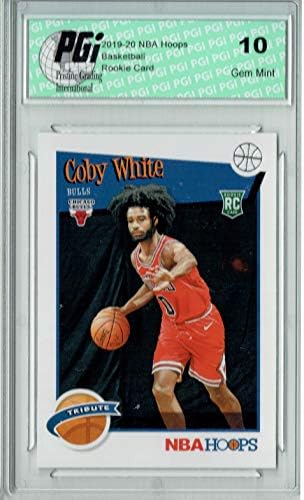 Coby White 2019 NBA Hoops 295 Tribute RC Rookie Card PGI 10