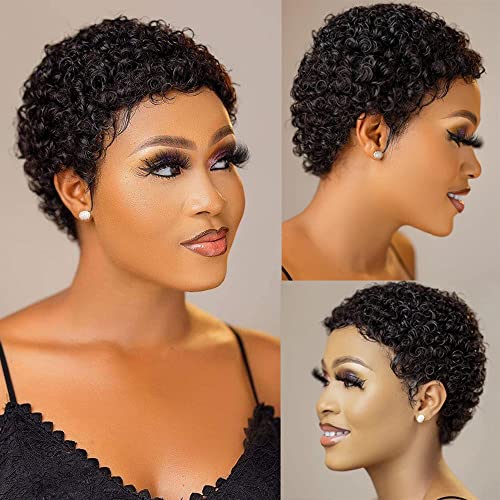 QITAQOTA Pixie Cut peruca peruci scurte pentru Femei negre peruca scurta cret peruca cret peruci negre pentru Femei negre peruci