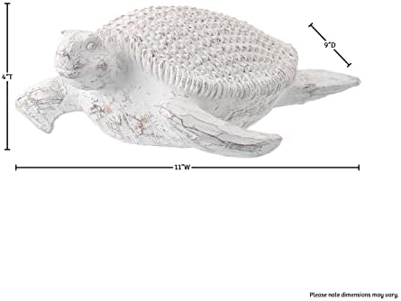 Figurină de broască țestoasă „REGENCY International”, 11 centimetri, alb rezistent, rășină