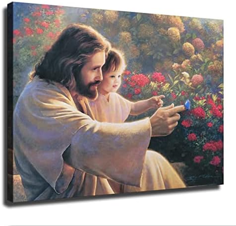 Iisus Hristos cu copii decorațiuni religioase pentru decorațiuni pentru birou, dormitor, postere de baie din sufragerie