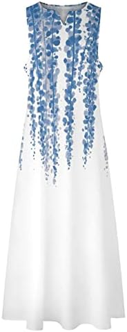 Rochie maxi de modă pentru femei de vară femei libere elegante rochie lungă, fără mâneci, despărțite plajă rochii florale casual