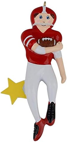 Ornament personalizat de băiat de fotbal - Ornament de Crăciun de fotbal - decor de fotbal personalizat pentru jucătorul de