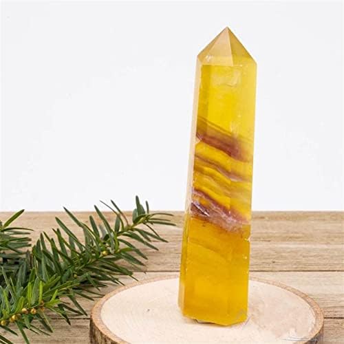 Pagoda cu Quart Fluorit Natural Galben Crystal Point cu un singur capăt 1 bucată potrivită pentru pietre și minerale crude