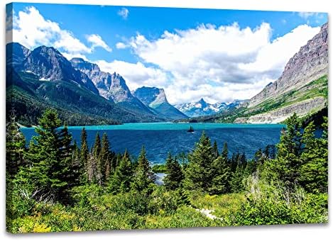 Glacier Parc Național Cramate Canvas imprimeu lucrări de artă pentru dormitor Office Artă Artă Lac Mountain Picting Pictură