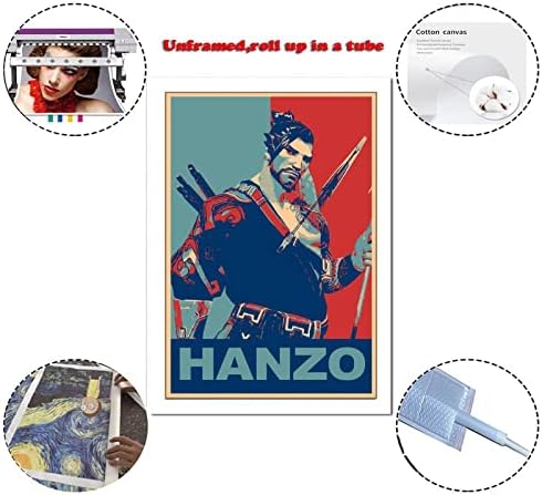 Zno Overwatch Hanzo Canvas Art Poster and Wall Art Imagine Imprimare Modern Family Dormitor pentru decorațiuni 12x18inch