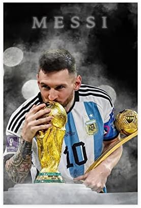 Lionel Messi Poster Hârtii Printe pentru perete Argentina Aficii de fotbal Canvas pentru decor pentru casă, în stil neframe