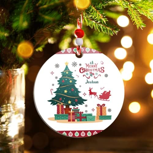 Ornament personalizat, Personalizați numele Ornament de Crăciun fericit, proiectați -vă propriul ornament de copac de Crăciun,