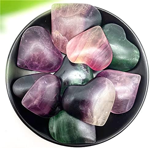 SEEWOODE AG216 1buc naturale Rainbow Fluorite cristal cuarț inima sculptură inima colorat dragoste Piatra ca cadouri pietre