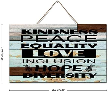Semne personalizat din lemn bunătate Pacea egalitate iubire incluziune Speranță diversitate antică din lemn din lemn Citat