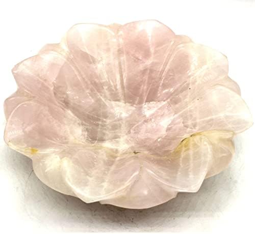 JAE cu Jain Arte și exporturi naturale autentic lustruit Rose Quartz castron sculpturi cristal castron Bijuterii tava de curățare