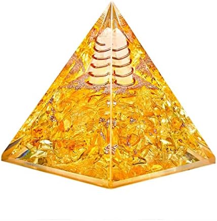 Lunkoen New Inspirational Crystal Orgonite Piramidă pentru Succesul de bogăție Sănătate, Chakra Orgone Pyramid Protection Generator