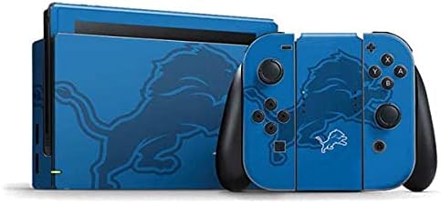Skinit Decal Gaming Skin compatibil cu pachetul Nintendo Switch - Proiectare oficial NFL Detroit Lions Double Vision Design
